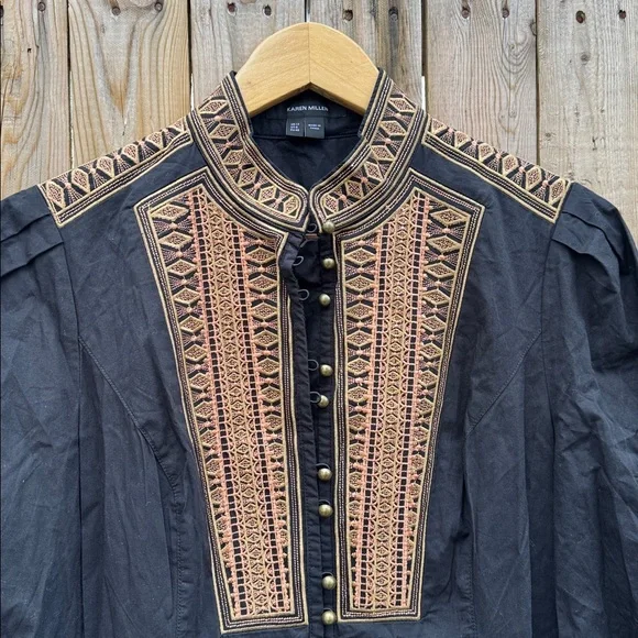 Karen Millen poplin tape embroidery woven dress - Picture 3 of 11